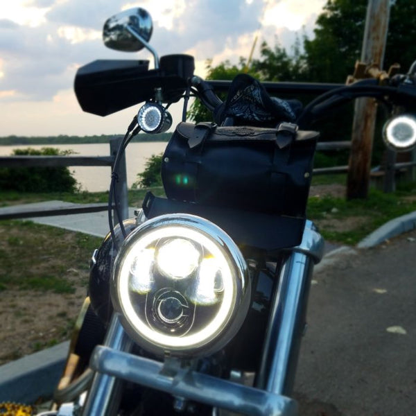 Custom Dynamics 5.75" LED Halo Motorcycle Headlight