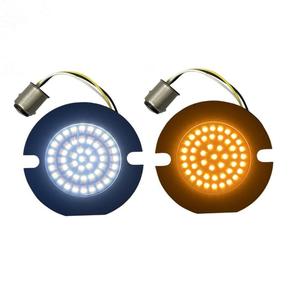 Custom Dynamics Genesis® 4 Solid Amber/White (Halo Free) Bullet Style LED Motorcycle Turn Signal Inserts