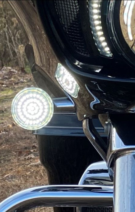 Custom Dynamics Genesis® 4 Solid Amber/White (Halo Free) LED Motorcycle Turn Signal Inserts for CVO™