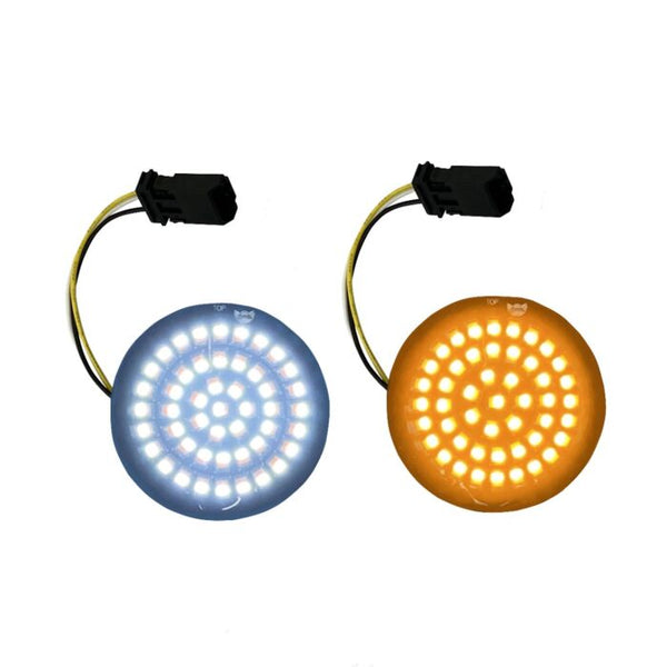 Custom Dynamics Genesis® 4 Solid Amber/White (Halo Free) LED Motorcycle Turn Signal Inserts for CVO™