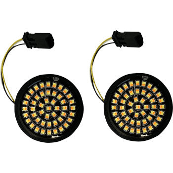 Custom Dynamics Genesis® 4 Solid Amber/White (Halo Free) LED Motorcycle Turn Signal Inserts for CVO™