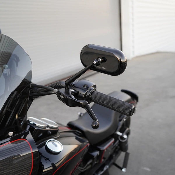Arlen Ness Forged Oval Mirrors for Harley Davidson Motorcycles