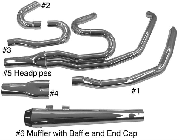 BASSANI XHAUST Road Rage Chrome B4 System with Megaphone Muffler