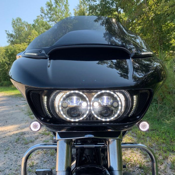 Custom Dynamics TruBEAM® LED Headlamp with Auxiliary Turn Signals for Road Glide Models