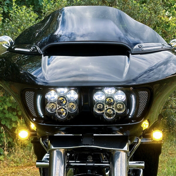 Custom Dynamics Shark Demon™ LED Front Turn Signals for 2015-2023 Road Glide