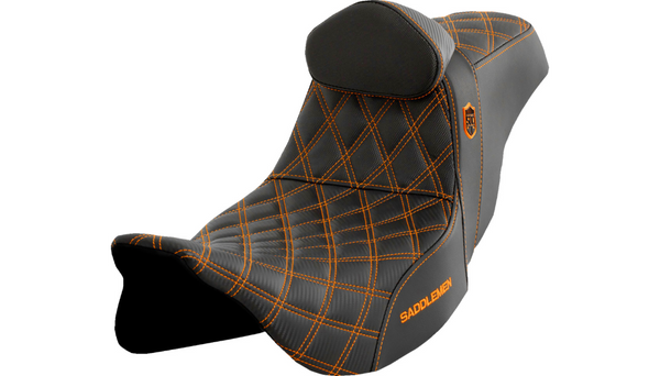 Saddlemen Pro Series SDC Performance Grip Seat With Driver's Backrest for 2008-2024 Touring Models
