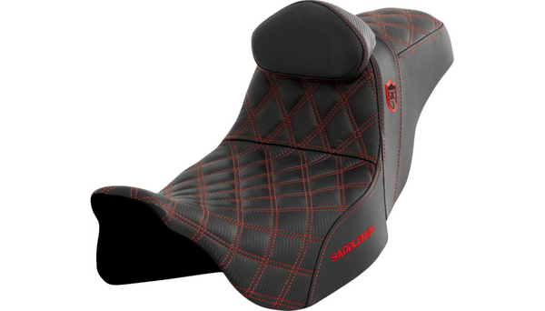 Saddlemen Pro Series SDC Performance Grip Seat With Driver's Backrest for 2008-2024 Touring Models